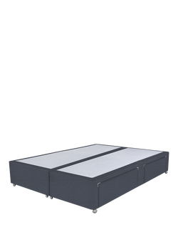 John Lewis Non-Sprung Upholstered 4 Drawer Divan Base, Super King Size, Herringbone Grey