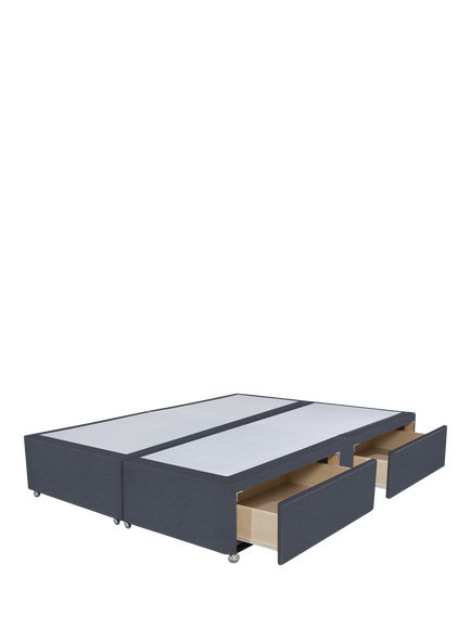 John Lewis Non-Sprung Upholstered 4 Drawer Divan Base, Super King Size - view 2, Herringbone Grey