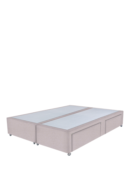 John Lewis Non-Sprung Upholstered 4 Drawer Divan Base, Super King Size, Herringbone Oat