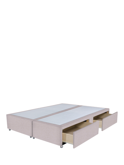 John Lewis Non-Sprung Upholstered 4 Drawer Divan Base, Super King Size - view 2, Herringbone Oat