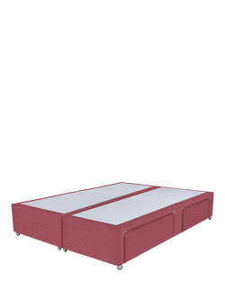 John Lewis Non-Sprung Upholstered 4 Drawer Divan Base, Super King Size, Herringbone Rose