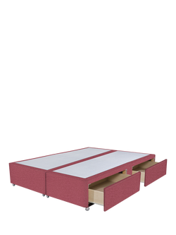 John Lewis Non-Sprung Upholstered 4 Drawer Divan Base, Super King Size - view 2, Herringbone Rose