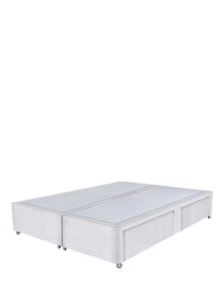 John Lewis Non-Sprung Upholstered 4 Drawer Divan Base, Super King Size, Brushedweave Silver