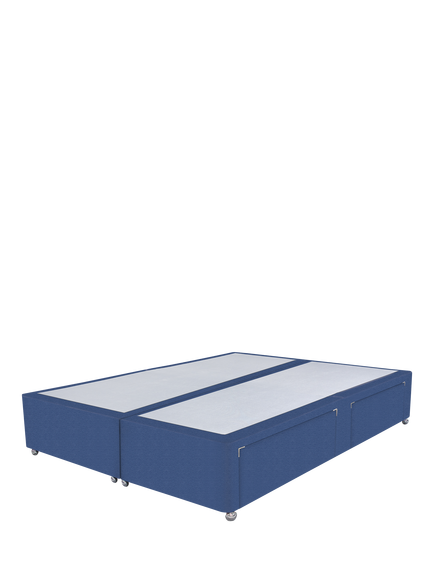 John Lewis Non-Sprung Upholstered 4 Drawer Divan Base, Super King Size, Brushedweave Denim