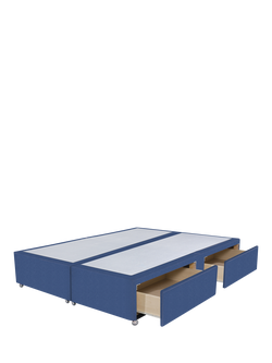 John Lewis Non-Sprung Upholstered 4 Drawer Divan Base, Super King Size - view 2, Brushedweave Denim