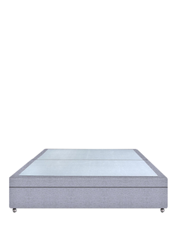 John Lewis Non-Sprung Upholstered Ottoman Storage Divan Base, Small Double, Herringbone Grey