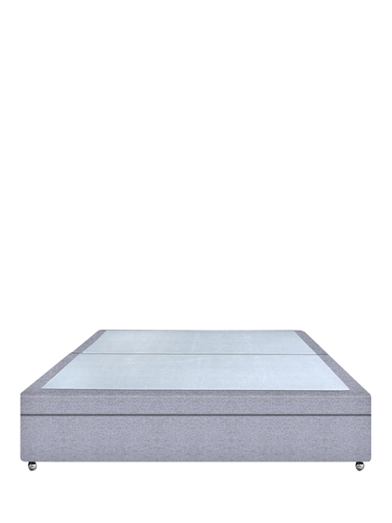 John Lewis Non-Sprung Upholstered Ottoman Storage Divan Base, Small Double, Herringbone Grey