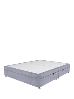 John Lewis Non-Sprung Upholstered Ottoman Storage Divan Base, Small Double - view 2, Herringbone Grey