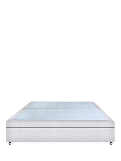 John Lewis Non-Sprung Upholstered Ottoman Storage Divan Base, Small Double, Brushedweave Silver