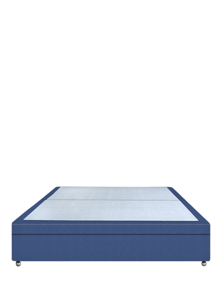 John Lewis Non-Sprung Upholstered Ottoman Storage Divan Base, Small Double, Brushedweave Denim