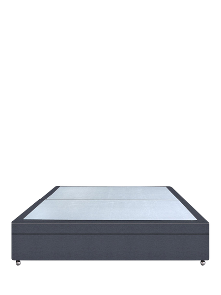 John Lewis Non-Sprung Upholstered Ottoman Storage Divan Base, Double, Herringbone Shadow