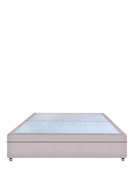 John Lewis Non-Sprung Upholstered Ottoman Storage Divan Base, Double, Herringbone Oat