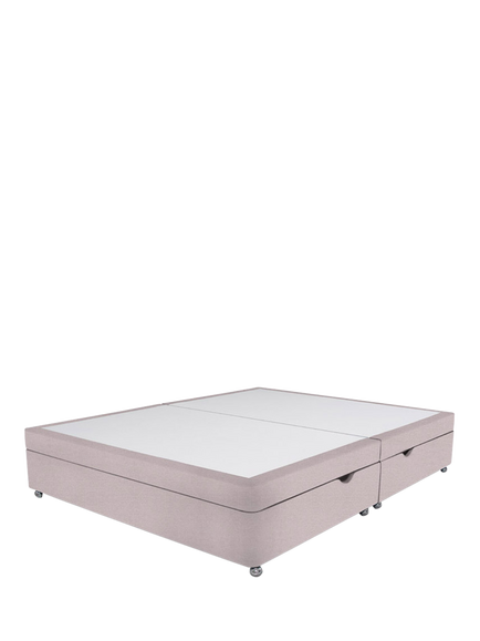 John Lewis Non-Sprung Upholstered Ottoman Storage Divan Base, Double - view 2, Herringbone Oat