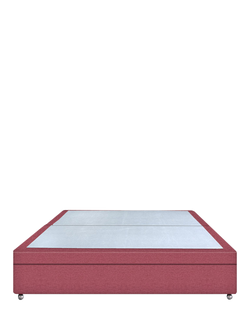 John Lewis Non-Sprung Upholstered Ottoman Storage Divan Base, Double, Herringbone Rose