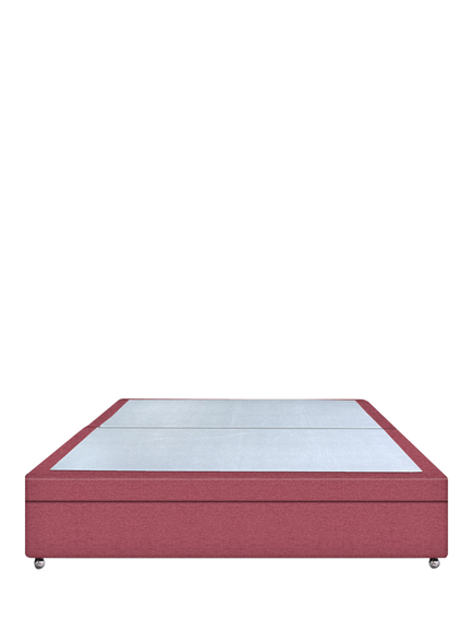 John Lewis Non-Sprung Upholstered Ottoman Storage Divan Base, Double, Herringbone Rose