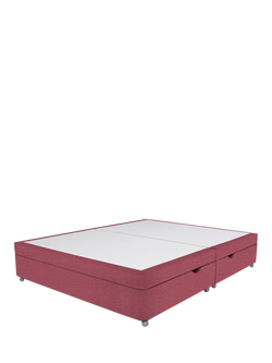 John Lewis Non-Sprung Upholstered Ottoman Storage Divan Base, Double - view 2, Herringbone Rose