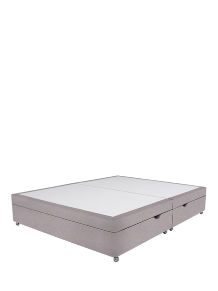 John Lewis Non-Sprung Upholstered Ottoman Storage Divan Base, Double, Velveteen Pebble