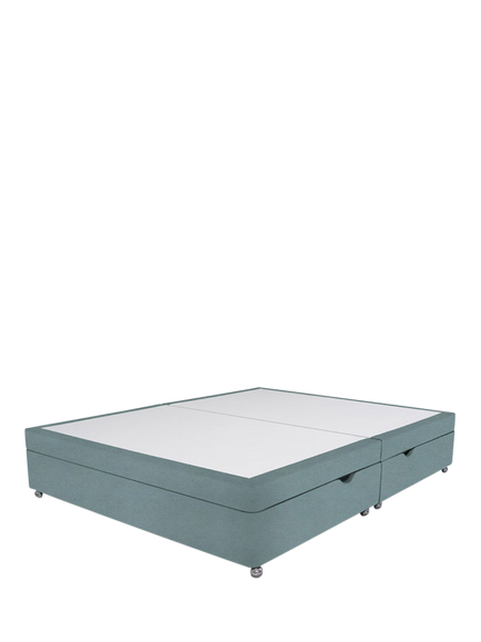 John Lewis Non-Sprung Upholstered Ottoman Storage Divan Base, Double, Velveteen Sage