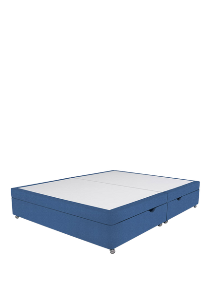 John Lewis Non-Sprung Upholstered Ottoman Storage Divan Base, Double, Brushedweave Denim
