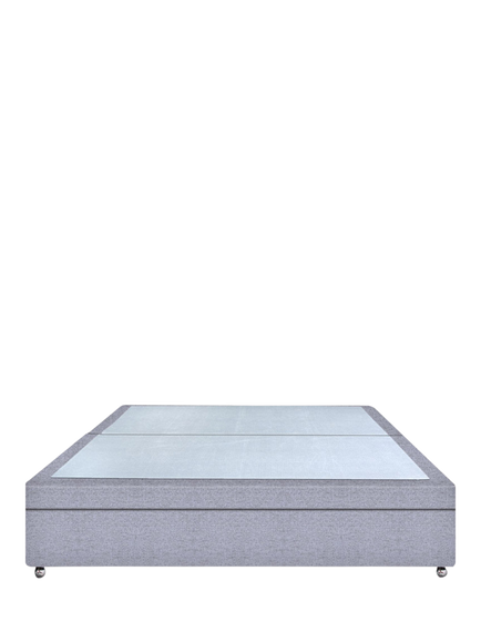 John Lewis Non-Sprung Upholstered Ottoman Storage Divan Base, King Size, Herringbone Grey