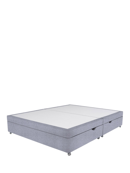 John Lewis Non-Sprung Upholstered Ottoman Storage Divan Base, King Size - view 2, Herringbone Grey