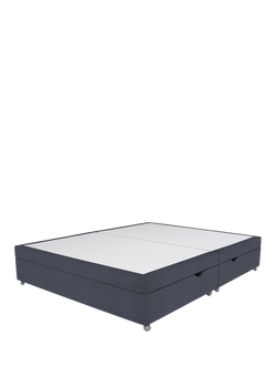 John Lewis Non-Sprung Upholstered Ottoman Storage Divan Base, King Size - view 2, Herringbone Shadow