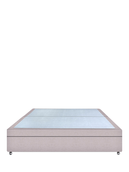 John Lewis Non-Sprung Upholstered Ottoman Storage Divan Base, King Size, Herringbone Oat