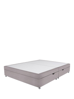 John Lewis Non-Sprung Upholstered Ottoman Storage Divan Base, King Size, Velveteen Pebble