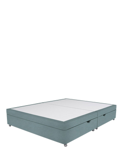 John Lewis Non-Sprung Upholstered Ottoman Storage Divan Base, King Size, Velveteen Sage