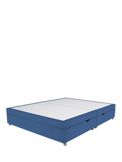 John Lewis Non-Sprung Upholstered Ottoman Storage Divan Base, King Size, Brushedweave Denim