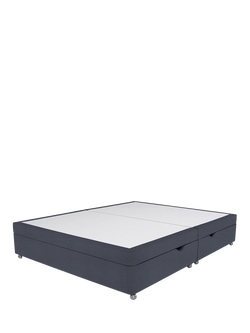 John Lewis Non-Sprung Upholstered Ottoman Storage Divan Base, Super King Size - view 2, Herringbone Shadow