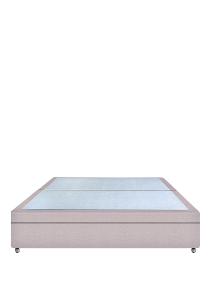 John Lewis Non-Sprung Upholstered Ottoman Storage Divan Base, Super King Size, Herringbone Oat