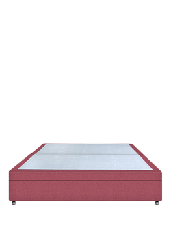 John Lewis Non-Sprung Upholstered Ottoman Storage Divan Base, Super King Size, Herringbone Rose