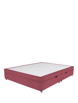 John Lewis Non-Sprung Upholstered Ottoman Storage Divan Base, Super King Size - view 2, Herringbone Rose