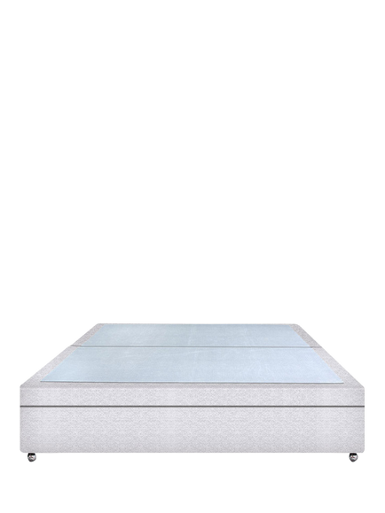 John Lewis Non-Sprung Upholstered Ottoman Storage Divan Base, Super King Size, Brushedweave Silver