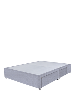 John Lewis Non-Sprung Upholstered Continental 2+2 Drawer Divan Base, Small Double, Herringbone Grey