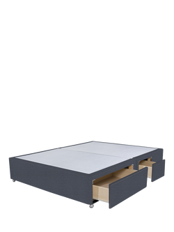 John Lewis Non-Sprung Upholstered Continental 2+2 Drawer Divan Base, Small Double - view 2, Herringbone Shadow