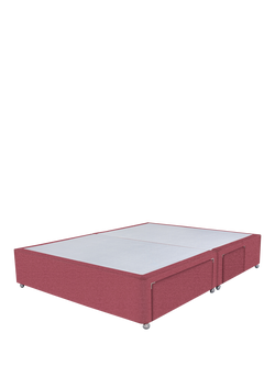 John Lewis Non-Sprung Upholstered Continental 2+2 Drawer Divan Base, Small Double, Herringbone Rose