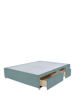 John Lewis Non-Sprung Upholstered Continental 2+2 Drawer Divan Base, Small Double - view 2, Velveteen Sage