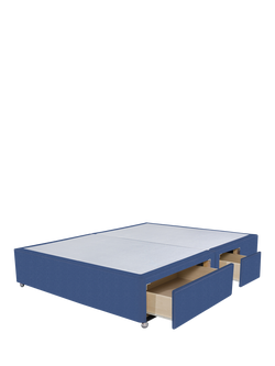 John Lewis Non-Sprung Upholstered Continental 2+2 Drawer Divan Base, Small Double - view 2, Brushedweave Denim
