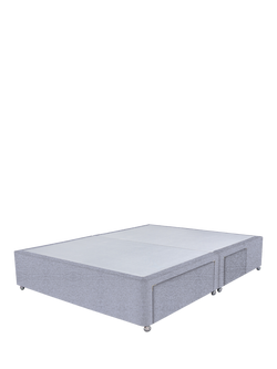 John Lewis Non-Sprung Upholstered Continental 2+2 Drawer Divan Base, Double, Herringbone Grey