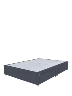 John Lewis Non-Sprung Upholstered Continental 2+2 Drawer Divan Base, Double, Herringbone Shadow
