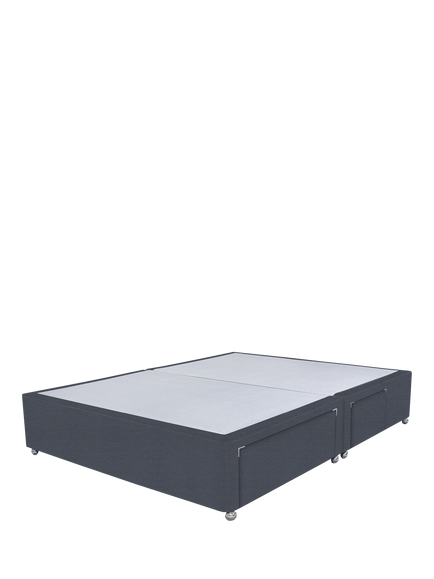 John Lewis Non-Sprung Upholstered Continental 2+2 Drawer Divan Base, Double, Herringbone Shadow