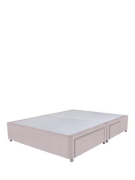 John Lewis Non-Sprung Upholstered Continental 2+2 Drawer Divan Base, Double, Herringbone Oat