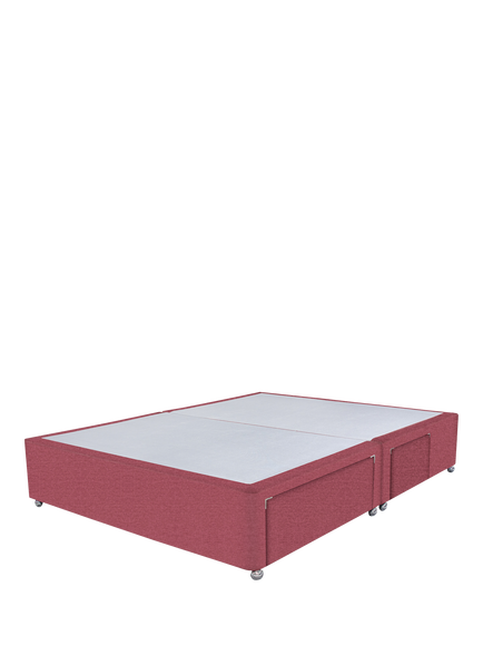 John Lewis Non-Sprung Upholstered Continental 2+2 Drawer Divan Base, Double, Herringbone Rose