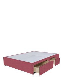 John Lewis Non-Sprung Upholstered Continental 2+2 Drawer Divan Base, Double - view 2, Herringbone Rose