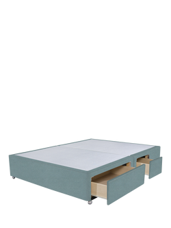 John Lewis Non-Sprung Upholstered Continental 2+2 Drawer Divan Base, Double - view 2, Velveteen Sage