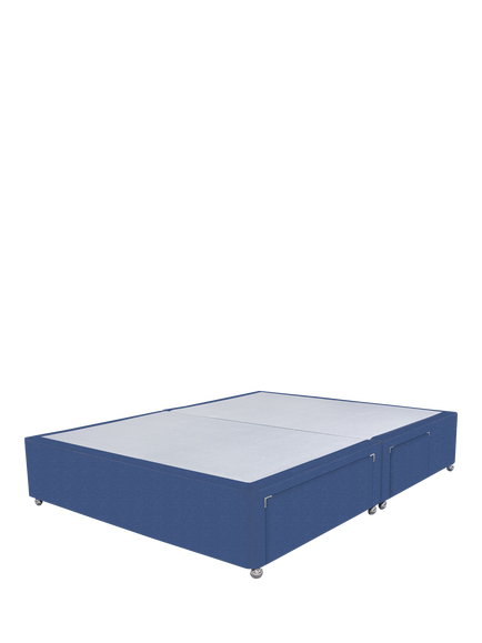 John Lewis Non-Sprung Upholstered Continental 2+2 Drawer Divan Base, Double, Brushedweave Denim