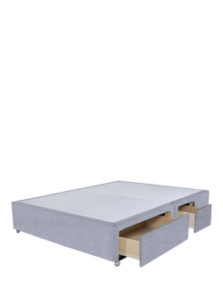 John Lewis Non-Sprung Upholstered Continental 2+2 Drawer Divan Base, King Size - view 2, Herringbone Grey
