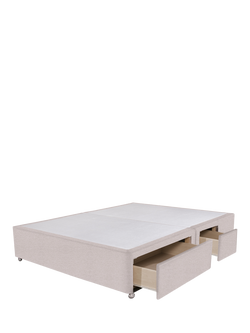 John Lewis Non-Sprung Upholstered Continental 2+2 Drawer Divan Base, King Size - view 2, Herringbone Oat
